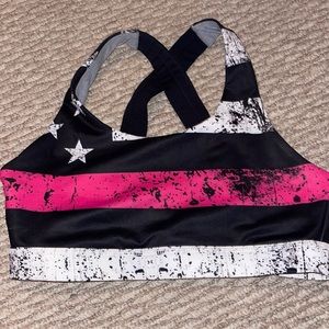 Born Primitive Power Hold Sports Bra Breast Cancer Awareness Limited